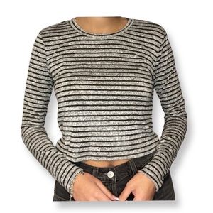 Pacsun striped cropped long sleeve